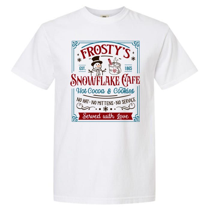 Old Fashioned FrostyS Snowflake Cafe Coffee Lovers Xmas Garment-Dyed Heavyweight T-Shirt