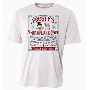 Old Fashioned FrostyS Snowflake Cafe Coffee Lovers Xmas Cooling Performance Crew T-Shirt