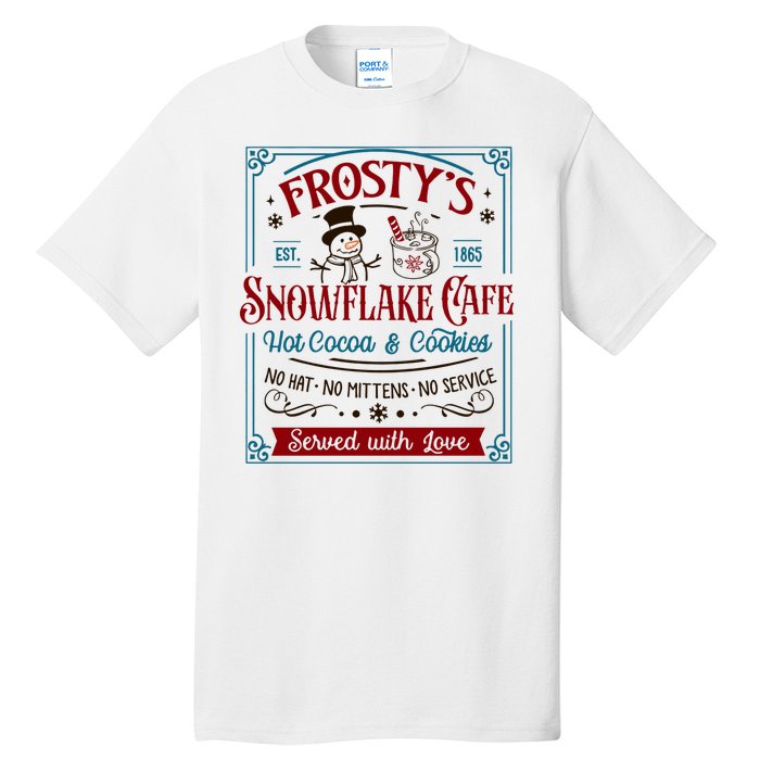 Old Fashioned FrostyS Snowflake Cafe Coffee Lovers Xmas Tall T-Shirt