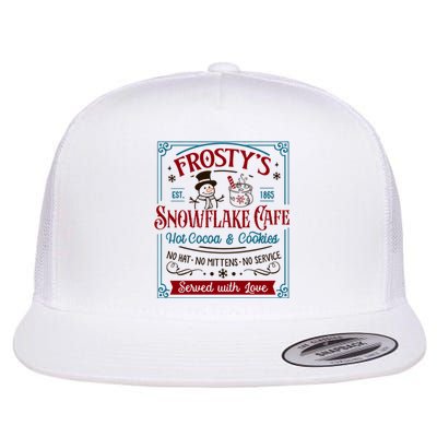 Old Fashioned FrostyS Snowflake Cafe Coffee Lovers Xmas Flat Bill Trucker Hat