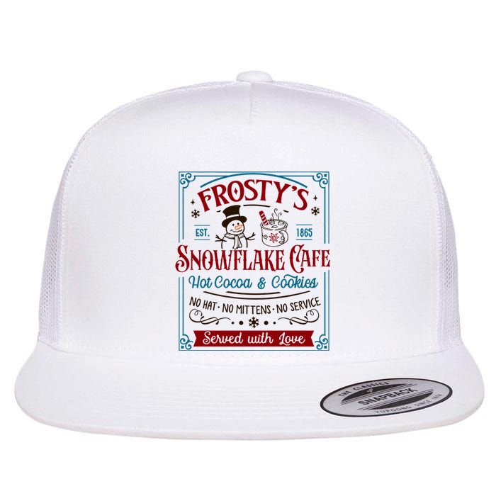 Old Fashioned FrostyS Snowflake Cafe Coffee Lovers Xmas Flat Bill Trucker Hat