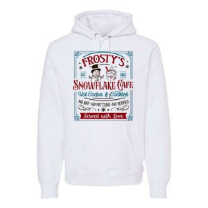 Old Fashioned FrostyS Snowflake Cafe Coffee Lovers Xmas Premium Hoodie