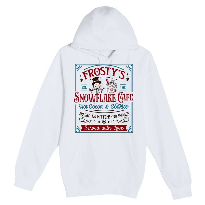 Old Fashioned FrostyS Snowflake Cafe Coffee Lovers Xmas Premium Pullover Hoodie