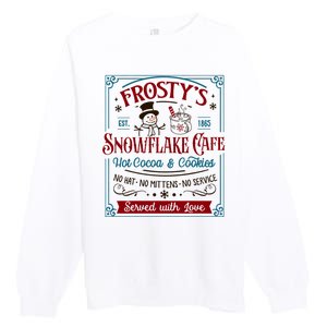 Old Fashioned FrostyS Snowflake Cafe Coffee Lovers Xmas Premium Crewneck Sweatshirt