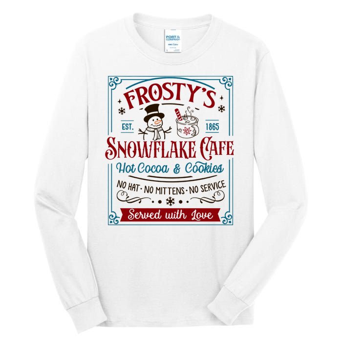 Old Fashioned FrostyS Snowflake Cafe Coffee Lovers Xmas Tall Long Sleeve T-Shirt