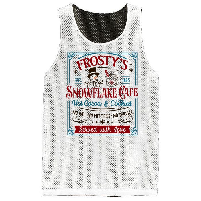 Old Fashioned FrostyS Snowflake Cafe Coffee Lovers Xmas Mesh Reversible Basketball Jersey Tank