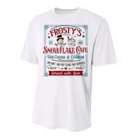 Old Fashioned FrostyS Snowflake Cafe Coffee Lovers Xmas Performance Sprint T-Shirt