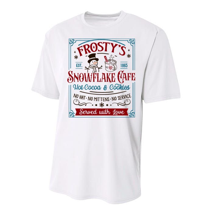 Old Fashioned FrostyS Snowflake Cafe Coffee Lovers Xmas Performance Sprint T-Shirt