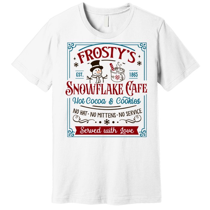 Old Fashioned FrostyS Snowflake Cafe Coffee Lovers Xmas Premium T-Shirt