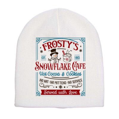 Old Fashioned FrostyS Snowflake Cafe Coffee Lovers Xmas Short Acrylic Beanie