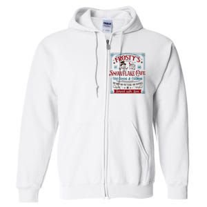 Old Fashioned FrostyS Snowflake Cafe Coffee Lovers Xmas Full Zip Hoodie