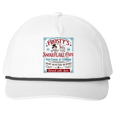 Old Fashioned FrostyS Snowflake Cafe Coffee Lovers Xmas Snapback Five-Panel Rope Hat