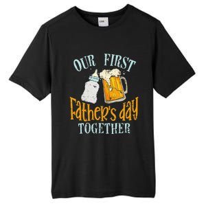 Our First Fathers Day Together Dad And Son Daughter Tall Fusion ChromaSoft Performance T-Shirt