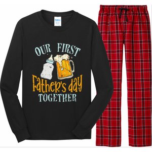 Our First Fathers Day Together Dad And Son Daughter Long Sleeve Pajama Set