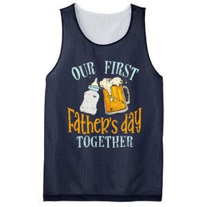 Our First Fathers Day Together Dad And Son Daughter Mesh Reversible Basketball Jersey Tank