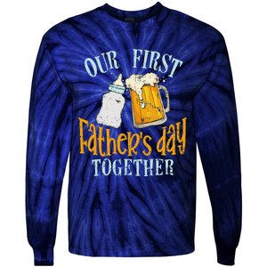 Our First Fathers Day Together Dad And Son Daughter Tie-Dye Long Sleeve Shirt