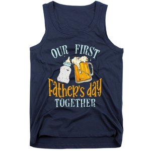 Our First Fathers Day Together Dad And Son Daughter Tank Top