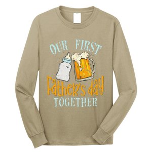 Our First Fathers Day Together Dad And Son Daughter Long Sleeve Shirt