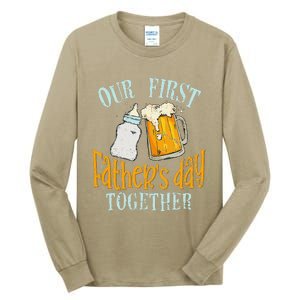 Our First Fathers Day Together Dad And Son Daughter Tall Long Sleeve T-Shirt