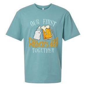 Our First Fathers Day Together Dad And Son Daughter Sueded Cloud Jersey T-Shirt