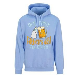 Our First Fathers Day Together Dad And Son Daughter Unisex Surf Hoodie