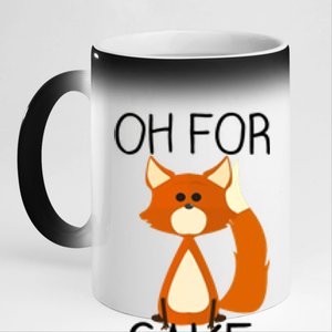 Oh For Fox Sake Funny Pun Cute Fox Outfits For Foxes Lovers Meaningful Gift 11oz Black Color Changing Mug