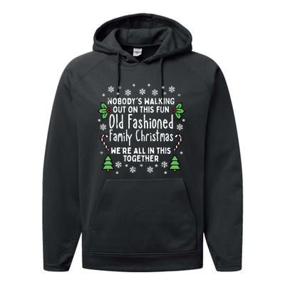 Old Fashioned Family Christmas Ugly Xmas Performance Fleece Hoodie