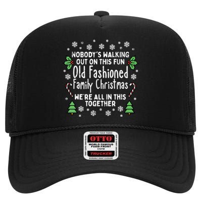 Old Fashioned Family Christmas Ugly Xmas High Crown Mesh Back Trucker Hat