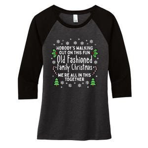 Old Fashioned Family Christmas Ugly Xmas Women's Tri-Blend 3/4-Sleeve Raglan Shirt