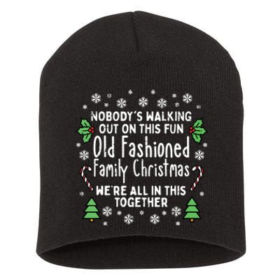 Old Fashioned Family Christmas Ugly Xmas Short Acrylic Beanie