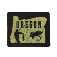 Oregon Fly Fishing Vintage State Map Fish Trout Fisherman Mousepad