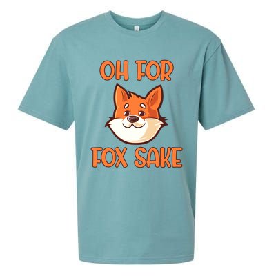 Oh For Fox Sake Funny Sarcastic Animals Jokes Phrases Cool Gift Sueded Cloud Jersey T-Shirt