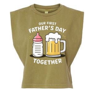 Our First FatherS Day Together Dad And Daughter Dad Humor Funny Dad Proud Dad Garment-Dyed Women's Muscle Tee