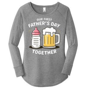 Our First FatherS Day Together Dad And Daughter Dad Humor Funny Dad Proud Dad Women's Perfect Tri Tunic Long Sleeve Shirt