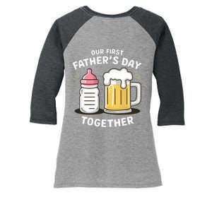 Our First FatherS Day Together Dad And Daughter Dad Humor Funny Dad Proud Dad Women's Tri-Blend 3/4-Sleeve Raglan Shirt