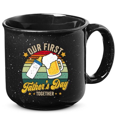 Our First Fathers Day Together Vintage New Dad Matching 15oz Campfire Ceramic Mug