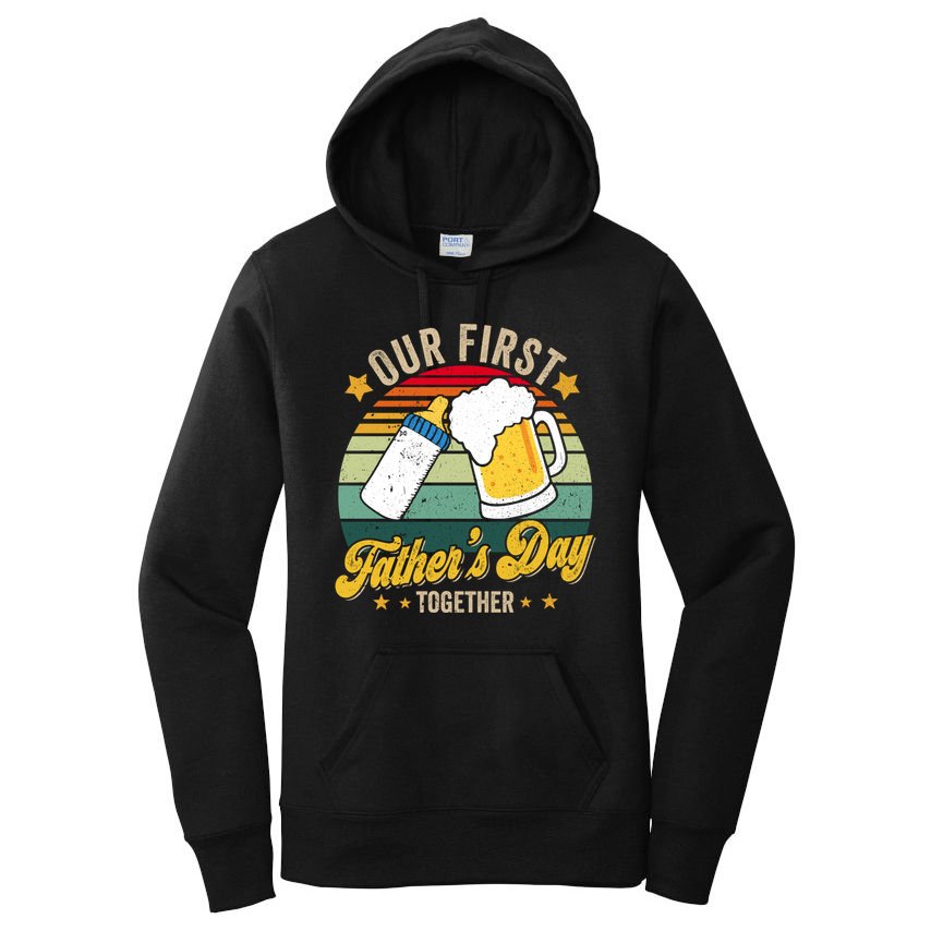 Our First Fathers Day Together Vintage New Dad Matching Women's Pullover Hoodie
