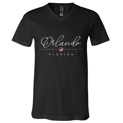 Orlando Florida Fl On Orlando V-Neck T-Shirt