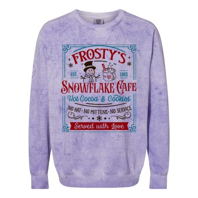 Old Fashioned FrostyS Snowflake Cafe Coffee Lovers Xmas Gift Colorblast Crewneck Sweatshirt