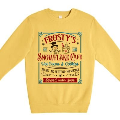 Old Fashioned FrostyS Snowflake Cafe Coffee Lovers Xmas Gift Premium Crewneck Sweatshirt