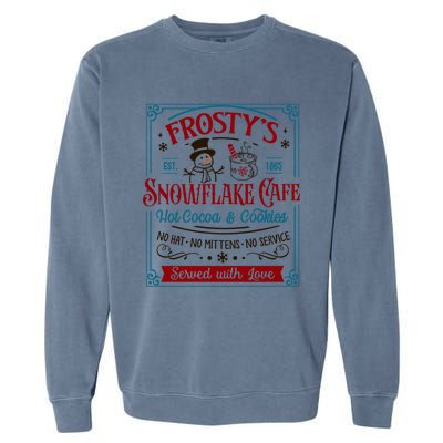 Old Fashioned FrostyS Snowflake Cafe Coffee Lovers Xmas Gift Garment-Dyed Sweatshirt