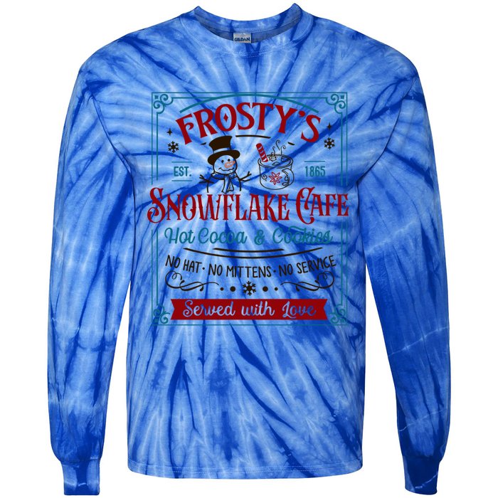 Old Fashioned FrostyS Snowflake Cafe Coffee Lovers Xmas Gift Tie-Dye Long Sleeve Shirt