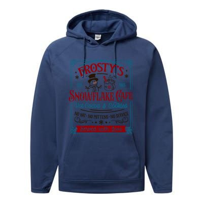 Old Fashioned FrostyS Snowflake Cafe Coffee Lovers Xmas Gift Performance Fleece Hoodie