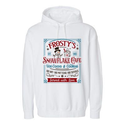 Old Fashioned FrostyS Snowflake Cafe Coffee Lovers Xmas Gift Garment-Dyed Fleece Hoodie