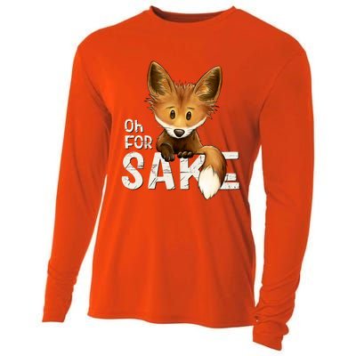 Oh For Fox Sake Funny Swearing Fox Pun Funny Gift Cooling Performance Long Sleeve Crew