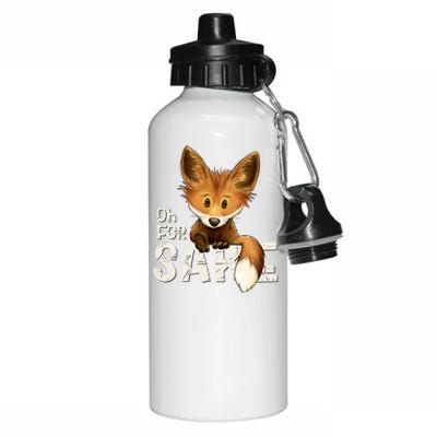 Oh For Fox Sake Funny Swearing Fox Pun Funny Gift Aluminum Water Bottle