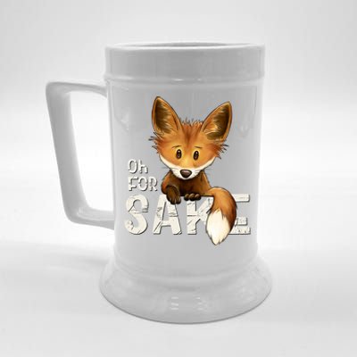 Oh For Fox Sake Funny Swearing Fox Pun Funny Gift Beer Stein