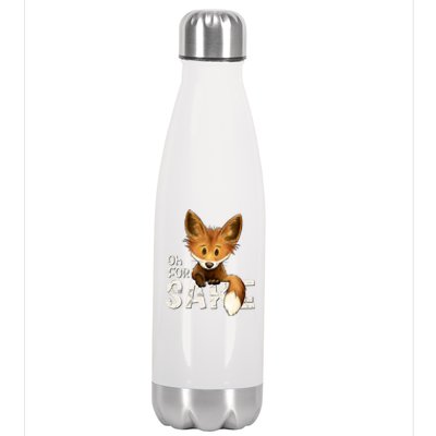 Oh For Fox Sake Funny Swearing Fox Pun Funny Gift Stainless Steel Insulated Water Bottle