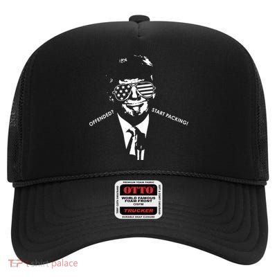 Offended Start Packing Funny Trump High Crown Mesh Back Trucker Hat