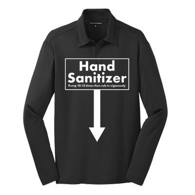 Offensive Hand Sanitizer Joke Silk Touch Performance Long Sleeve Polo